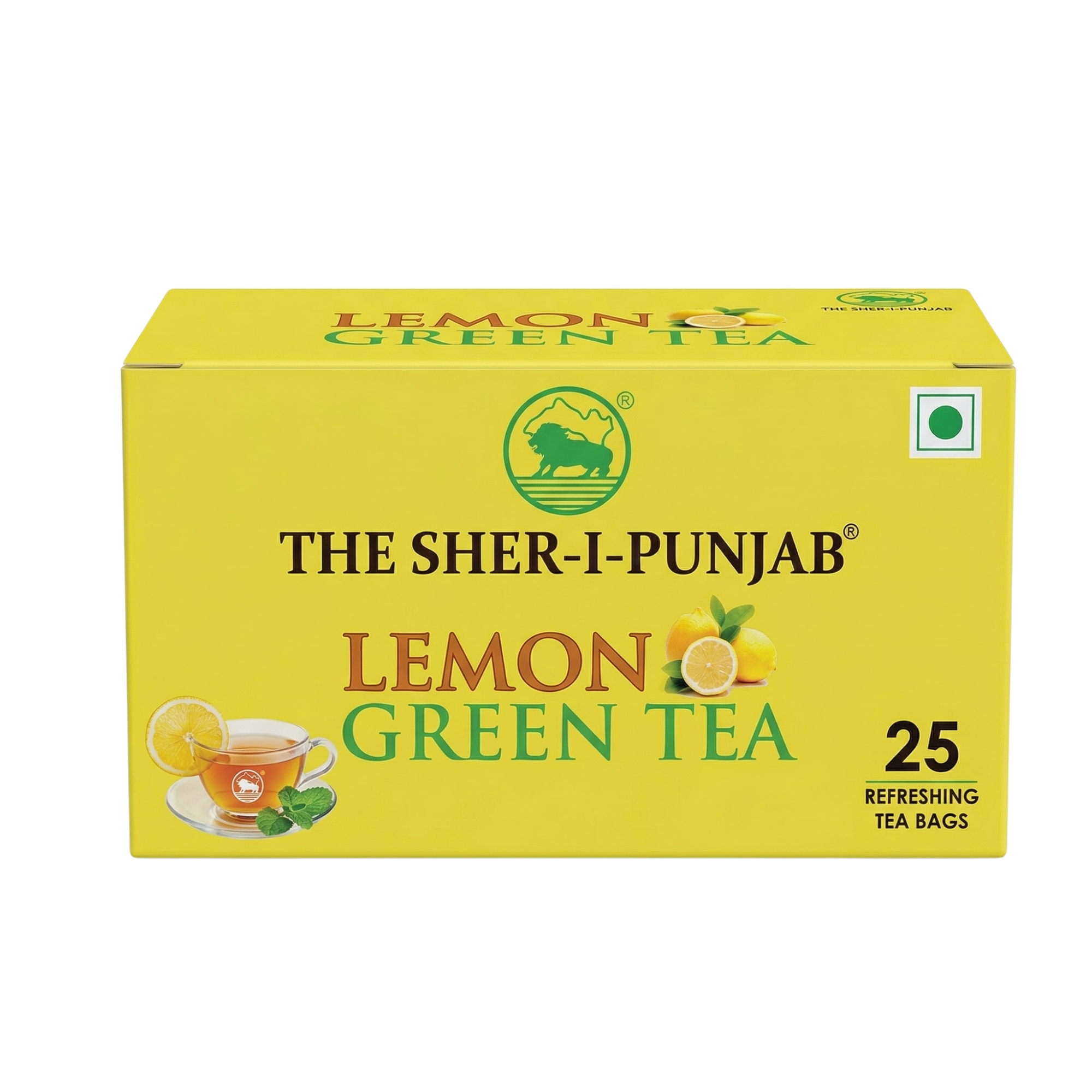 Lemon Green Tea – Refreshing Lemon Flavoured Green Tea Bags (25 Tea Bags)